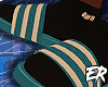 blue slides w/ socks