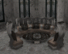 Beige Gothic Round Couch