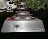 Red Silver Wedding Cake