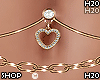 Belly Chain Heart Gold