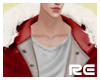 R| Red Fur coat M