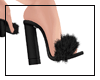 Fur heels-black