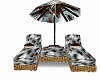 SS loungers and umbrella