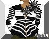 AO~Blk White Floral Top