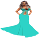 Aqua Mermaid Gown