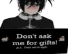 No gifts!