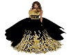 Gld/Sil/Blk Feather Gown