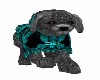 BLK PUPPY/TEAL SWEATER
