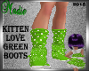 Kitten Love Green Boots