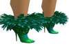 feather boots green blue