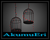 black red hanging cages