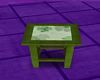 Green wood end table