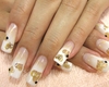 Gold Heart Nails