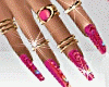 Pink Nails + Rings 2