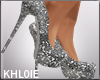 Silver glitter heels K