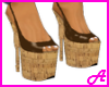 Brown cork slingbacks