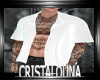 White open shirt + tat