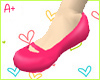 +Shock Pink Flat Shoes+