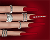 NAIL RED RINGS SILVER