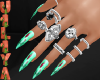 Green nails & Ring
