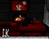[LK] black red fireplace