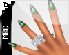 Green Slvr Glitz Nails L