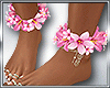 Pink Flower Anklets