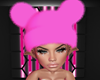 Pink bear fur beanie