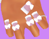 Kids White Bow Nails
