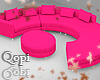 Deep Pink Curved Couch