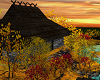 Autumn sunset home