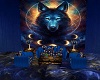 Blue/Gold Wolf Couch