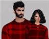 Couple F Red Plaid X