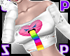 Rainbow Cry Crop/ White