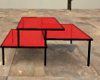 Red glass table