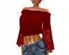 Flare Sleeve Top Red