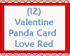 VDay Panda Card Love Red