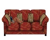 Red/Gold Damask Couch