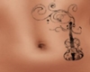 Violin Belly Tattoo