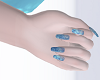 P~ Blue Glitter Nails