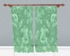 Green flowered curtains