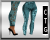 CTG TEAL LACED JEANS RL