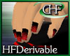 HFD Male Nails Blck/Red