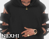 Ripped Arms Black Hoodie