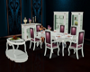 White/Purple Dining Set