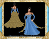 Elegant Blue Gold Gown
