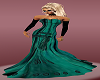 Elegant Teal Black Gown