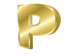 3D gold Letter P