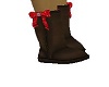 Kids Brown boots red bow
