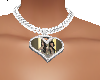 Silver necklace heart-F